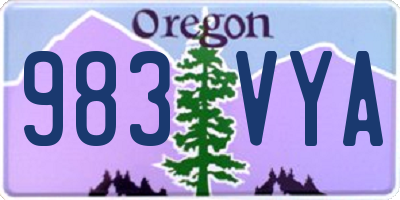 OR license plate 983VYA