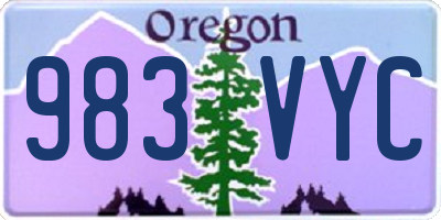 OR license plate 983VYC