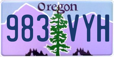 OR license plate 983VYH