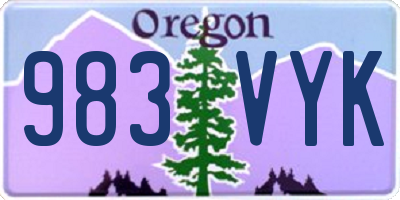 OR license plate 983VYK
