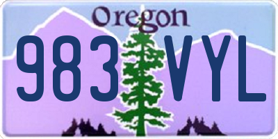 OR license plate 983VYL