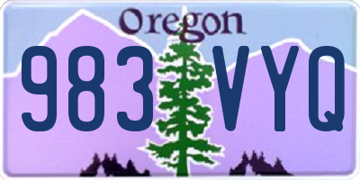 OR license plate 983VYQ
