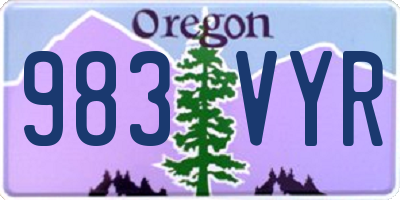 OR license plate 983VYR