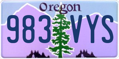 OR license plate 983VYS