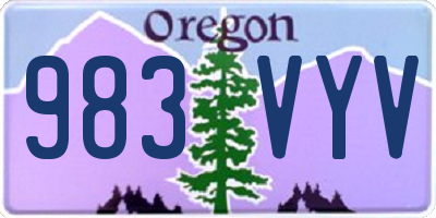 OR license plate 983VYV
