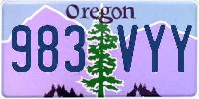 OR license plate 983VYY