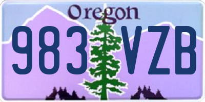 OR license plate 983VZB