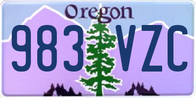 OR license plate 983VZC