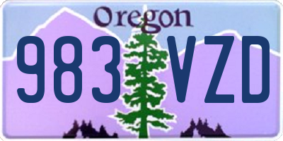 OR license plate 983VZD