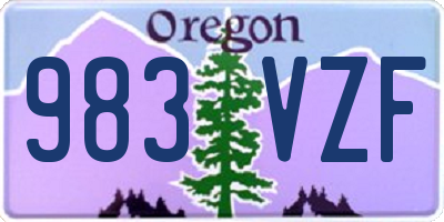 OR license plate 983VZF