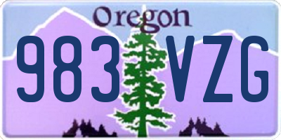 OR license plate 983VZG