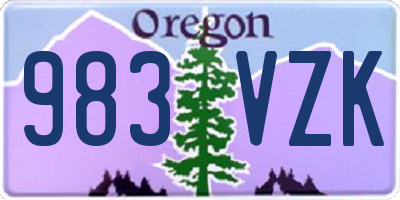 OR license plate 983VZK