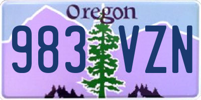 OR license plate 983VZN