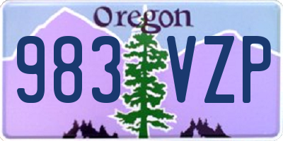 OR license plate 983VZP