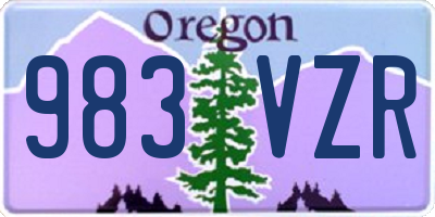 OR license plate 983VZR