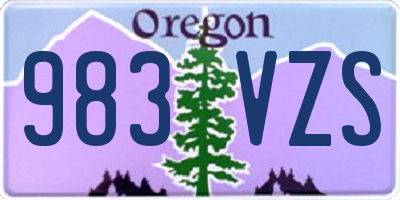 OR license plate 983VZS