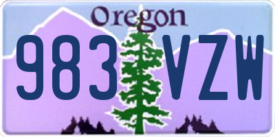 OR license plate 983VZW