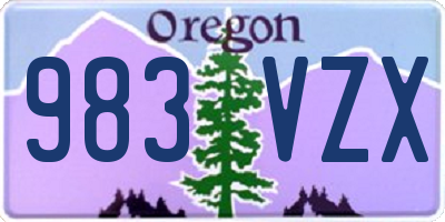OR license plate 983VZX