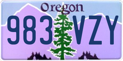 OR license plate 983VZY