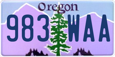 OR license plate 983WAA