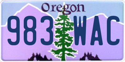 OR license plate 983WAC
