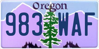OR license plate 983WAF