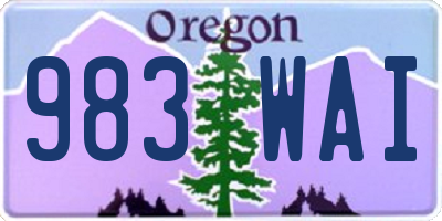 OR license plate 983WAI