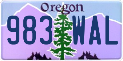 OR license plate 983WAL