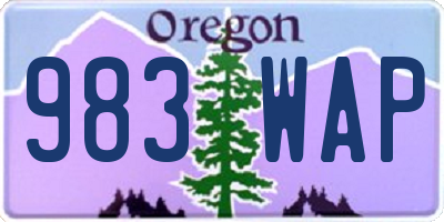 OR license plate 983WAP