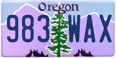 OR license plate 983WAX