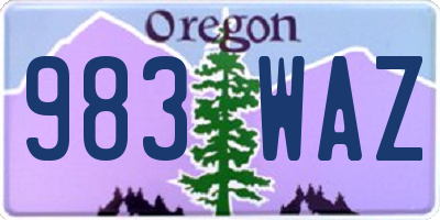 OR license plate 983WAZ