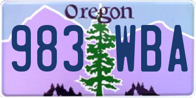 OR license plate 983WBA