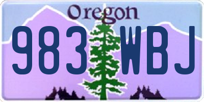 OR license plate 983WBJ