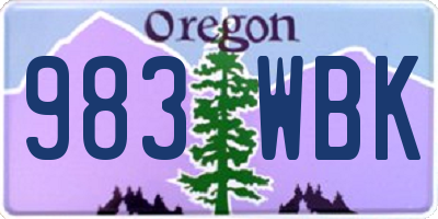 OR license plate 983WBK