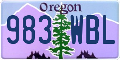 OR license plate 983WBL