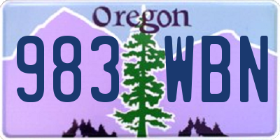OR license plate 983WBN