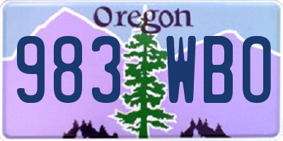 OR license plate 983WBO