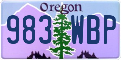 OR license plate 983WBP