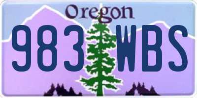 OR license plate 983WBS