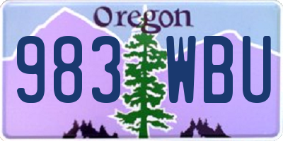 OR license plate 983WBU
