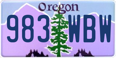 OR license plate 983WBW