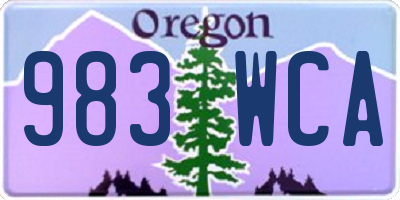 OR license plate 983WCA