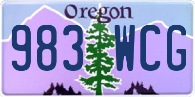 OR license plate 983WCG