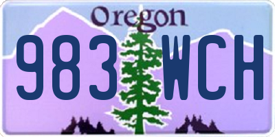 OR license plate 983WCH