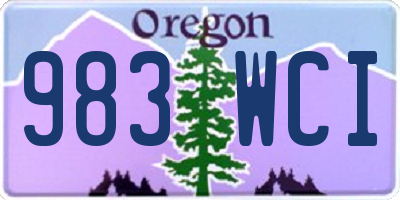 OR license plate 983WCI