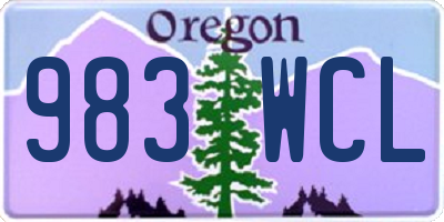 OR license plate 983WCL