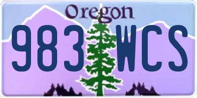 OR license plate 983WCS