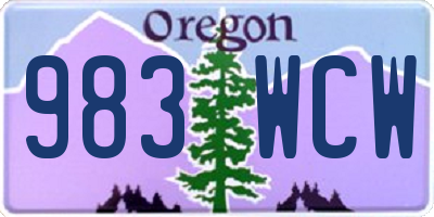 OR license plate 983WCW