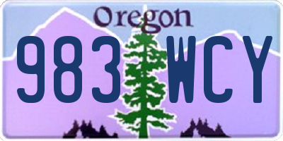 OR license plate 983WCY