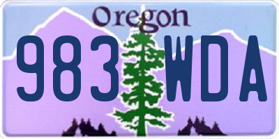 OR license plate 983WDA